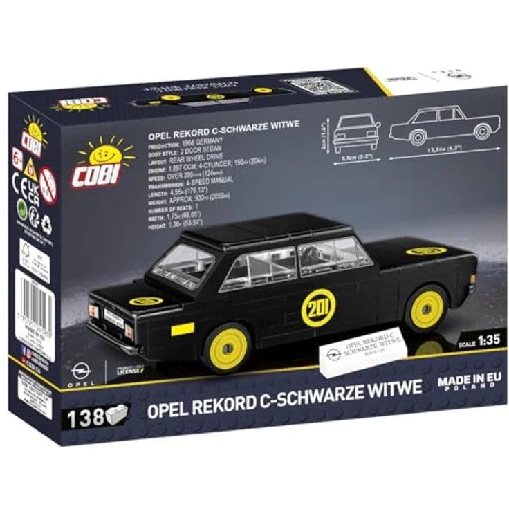 COBI Opel Rekord C Schwarze Witwe, Modellfahrzeug aus Bausteinen, schwarz – Bild 4