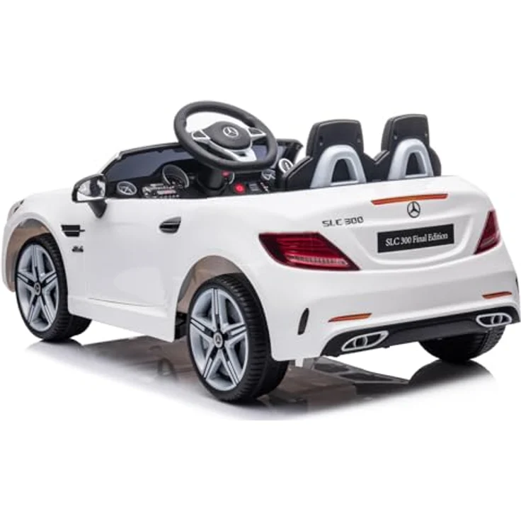 sun baby Mercedes Kinder Elektroauto, Elektro Kinderauto für 3-Jährige, 2x30W Motorleistung, Lenkrad mit Sound, Sicherheitsgurte (Weiß) – Bild 4