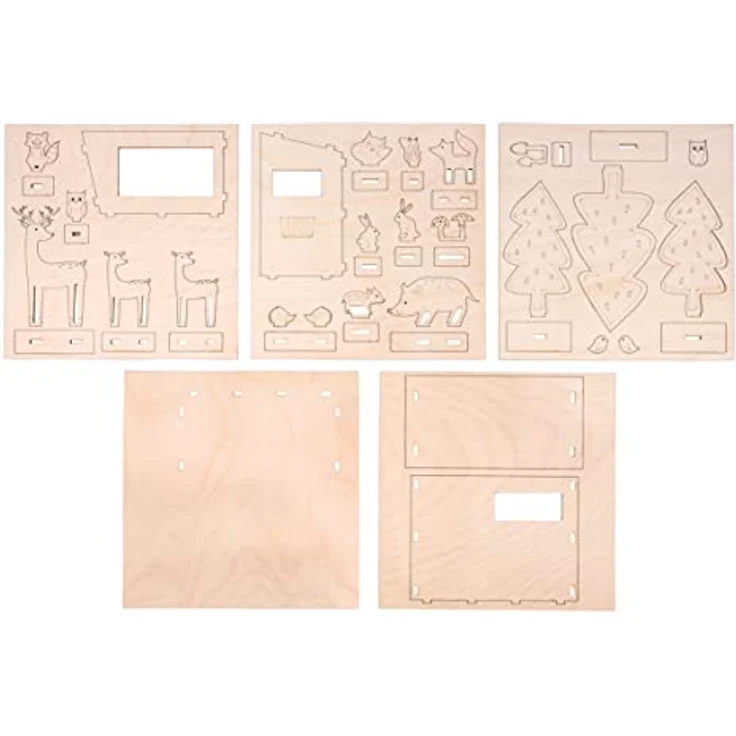 Rayher Holz Steckteil Waldtiere, Holz-Bausatz, FSC Mic Credit, natur, 45-teilig, als Adventskalender der besonderen Art zu verwenden, 46604505 – Bild 2