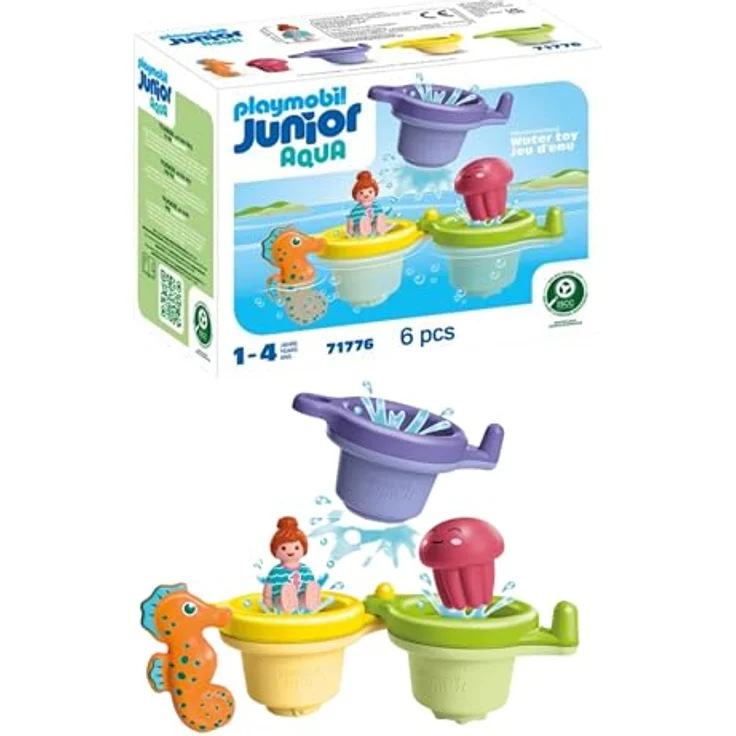 PLAYMOBIL JUNIOR Aqua Schwimmbecher mit 3 Wasserfunktionen und tierischem Spielspaß, BPA-frei, für Kleinkinder ab 1 Jahr, 71776 – Bild 1