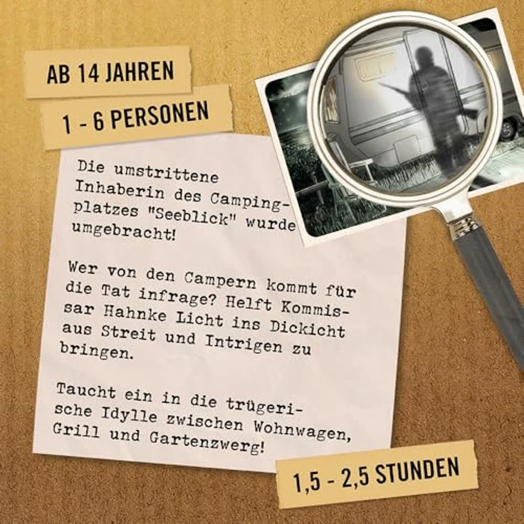 Hidden Games Tatort - Campingkiller - Realistisches Krimispiel für 1-6 Personen, multimediales Detektivspiel, 3D-Tatortmodell, ab 14 Jahren – Bild 2