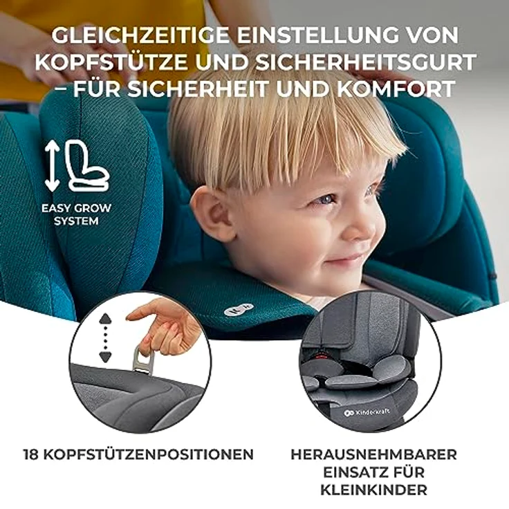 KinderKraft Oneto3, Kindersitz i-Size ECE R129, 76-150 cm, Side Protect und H-Guard System, komfortabler Sitz – Bild 8