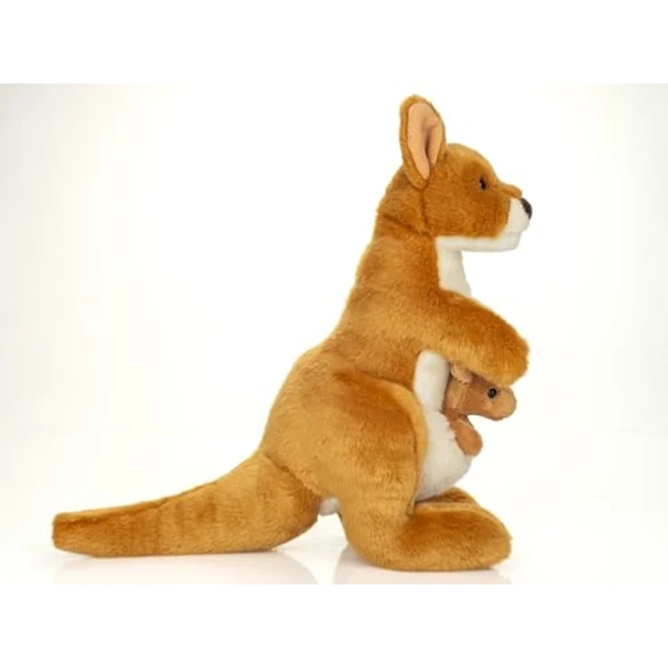 Hermann Teddy Teddy Hermann 91633 Känguru mit Baby 30 cm, Kuscheltier, Plüschtier mit recycelter Füllung, weiches Plüsch, umweltfreundlich, kindersicher, naturalistisches Design – Bild 2