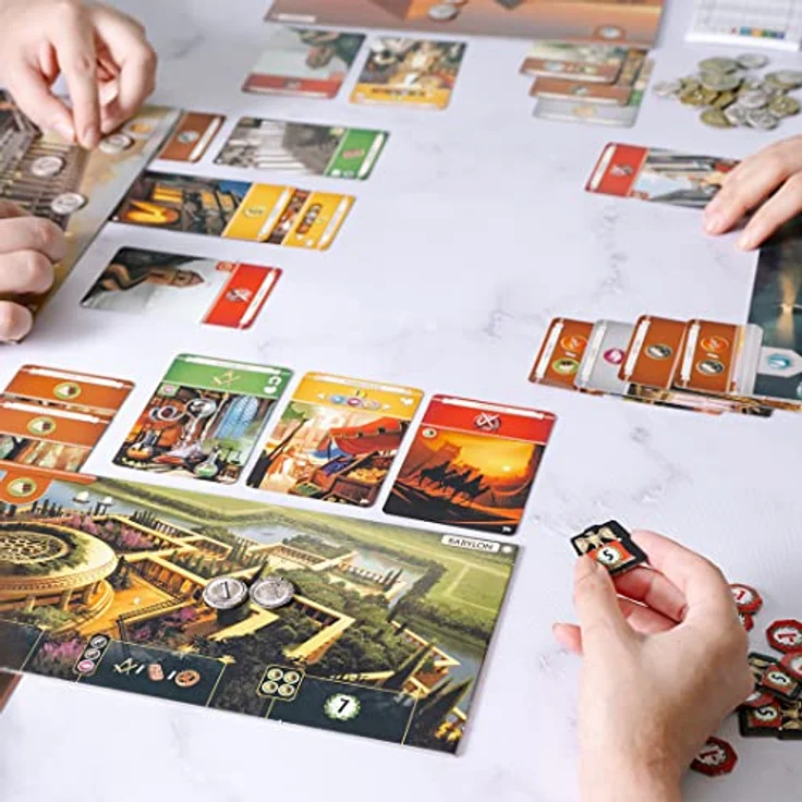 Enigma 7 Wonders V2, Brettspiel über antike Zivilisationen, für 3-7 Spieler, Norwegisch und Englisch, neue Regeln und Design, 30 Minuten Spielzeit – Bild 6