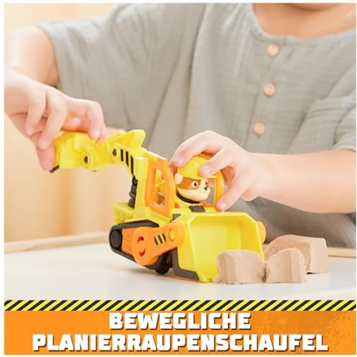 Spin Master Rubble & Crew, Core Vehicle Solid Rubble mit beweglicher Planierraupenschaufel und abnehmbarer Rubble-Spielfigur – Bild 4