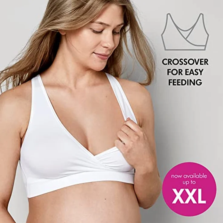 Medela Schlaf-Bustier Keep Cool für Schwangerschaft & Stillzeit, atmungsaktiv & nahtlos, Weiß, Gr. M – Bild 4