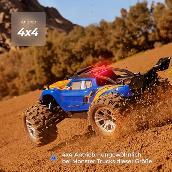 Overmax X-Shard RC Monster Truck 4x4 1:16, LED-Beleuchtung, Metallantrieb, IPX4, 30 km/h, RTR Offroad Auto – Bild 5