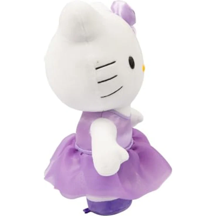 Hello Kitty Giochi Preziosi Plüschtier, 30 cm, lila Satin-Kleid mit passender Schleife, für Kinder ab 3 Jahren – Bild 3