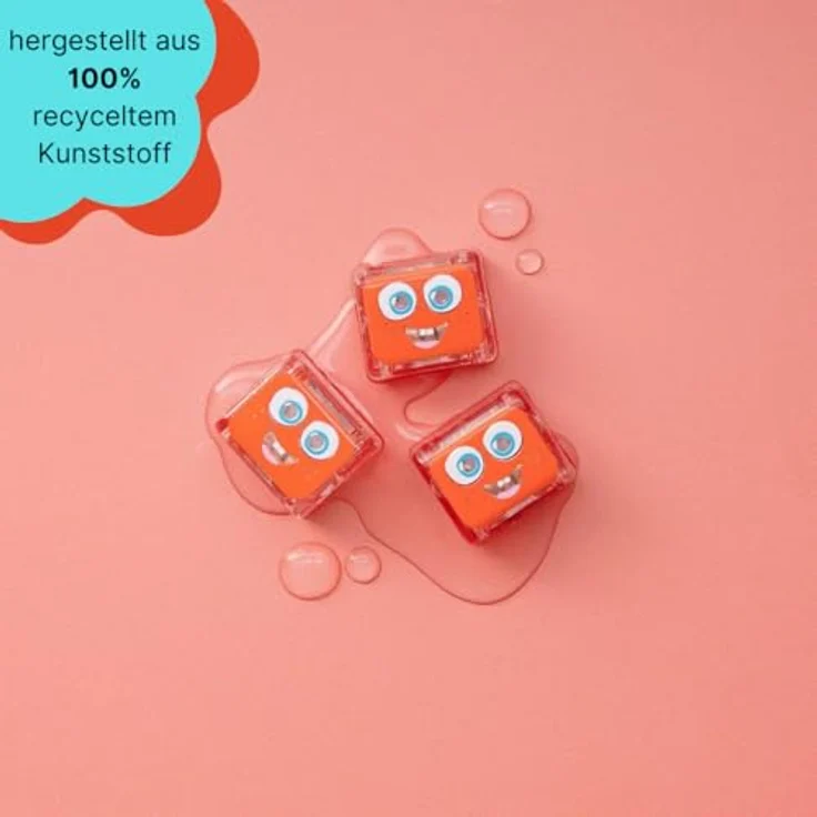 ATC Handels GmbH Glo Pals Badewürfel, 4 leuchtende Würfel für ein einzigartiges sensorisches Erlebnis, magische Lichtshow, Sammy rot – Bild 4