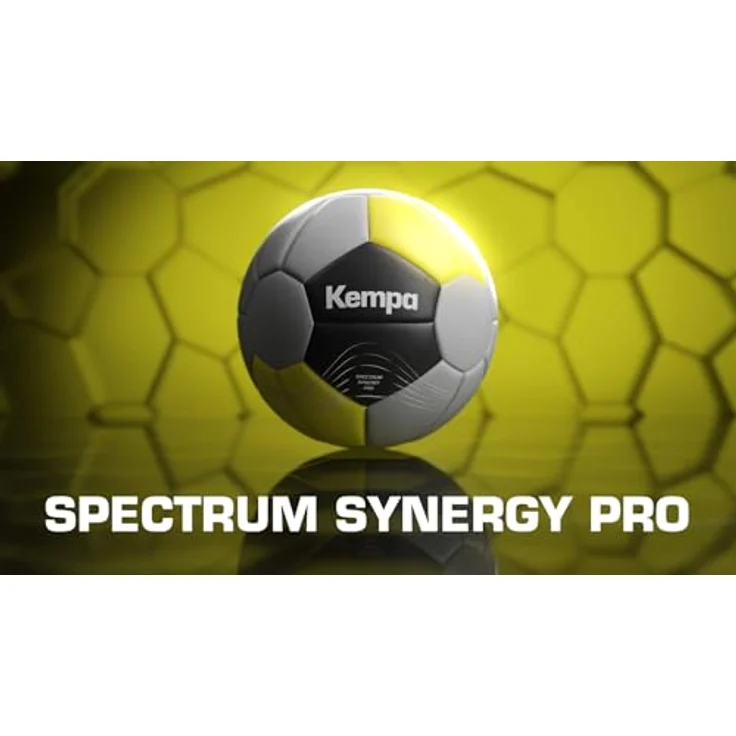 Kempa Spectrum Synergy Pro Handball, Größe 3, optimaler Grip, formstabile Latexblase, grau/Fluo gelb – Bild 2
