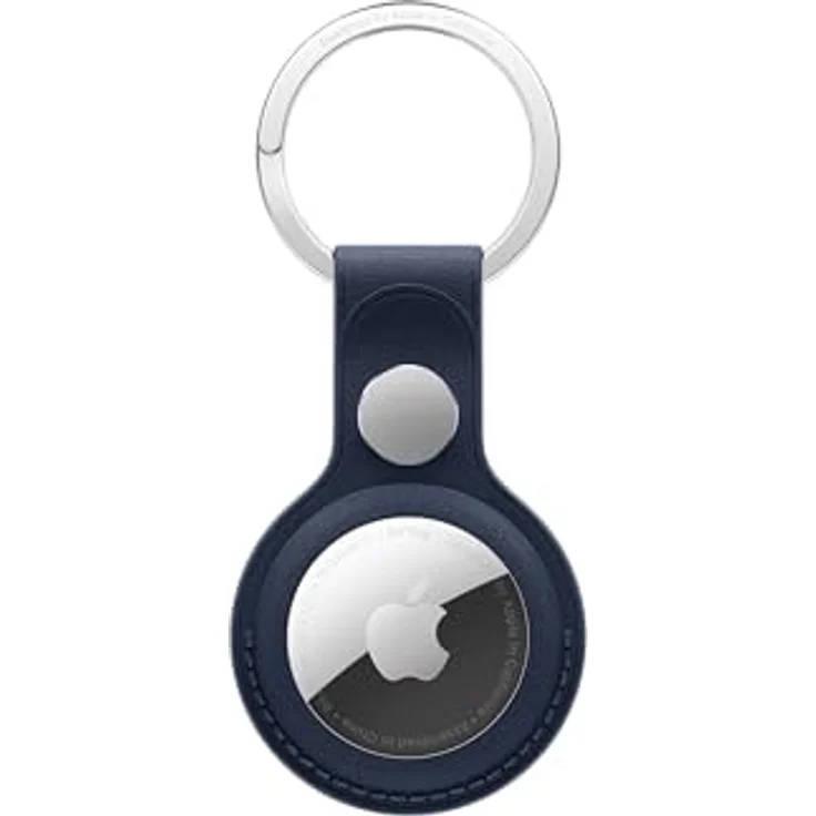 Apple Schlüsselanhänger AirTag Feingewebe Schlüsselanhänger, langlebiges Feintwill in Wildleder-Optik, recycelte Materialien, Edelstahl, passend für AirTag, silberfarben – Bild 2