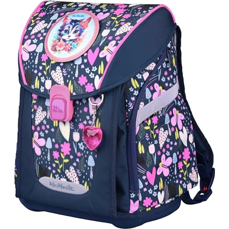 McNeill Schulranzen Set PRIMO 9tlg. (IN THE GARDEN), ergonomisch, 19 L, leicht, mit gepolsterten Gurten und Zubehör – Bild 3