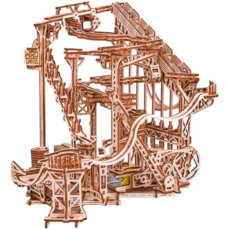 Wood Trick Holz Marble Run Spiral 3D-Puzzle für Erwachsene und Kinder zum Bauen - Elektroantrieb - Holzachterbahn Modellbaukästen für Erwachsene und Jugendliche zum Bauen – Bild 1