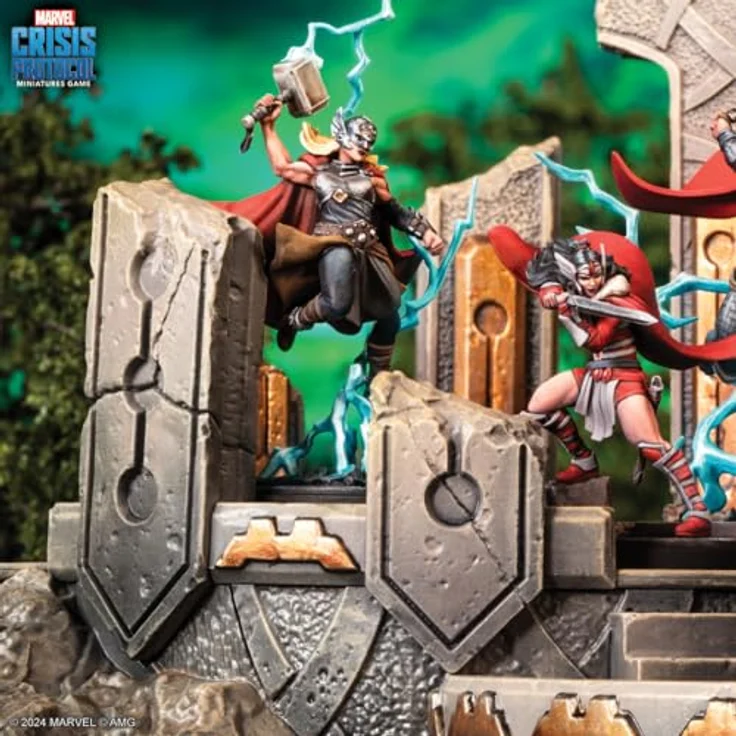 Atomic Mass Games Marvel: Crisis Protocol - Mighty Thor, Lady Sif, Thor, Hero of Midgard & Loki, Prince of Lies - Charakterpack für Asgard mit 4 Miniaturen – Bild 5