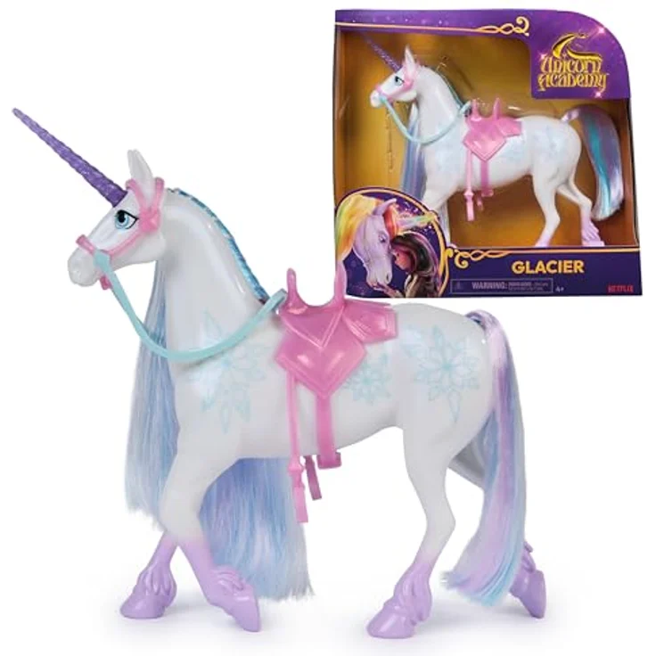 Spin Master Unicorn Academy – Unicorn Glacier, 28 cm Sammelfigur mit perlisiertem Körper und glitzerndem Horn – Bild 1