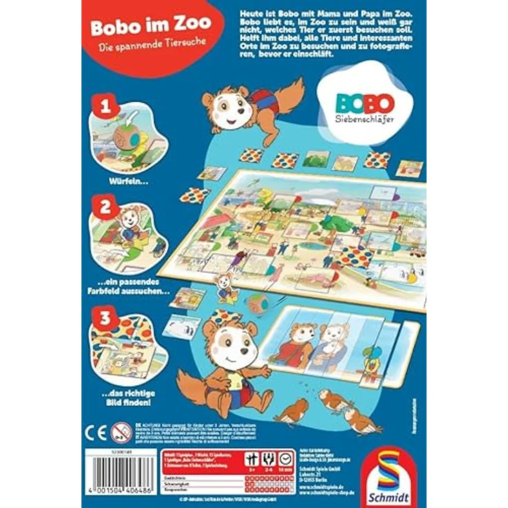Schmidt Spiele 40648 Bobo Siebenschläfer, Im Zoo, Kinderspiel – Bild 2