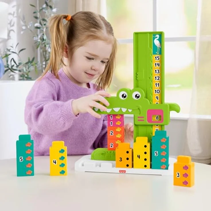 Fisher-Price® Lernspielzeug Mein Zahlen-Krokodil, 11-stückiges Set zum spielerischen Lernen von Zahlen und einfachen Mathematik-Konzepten – Bild 2