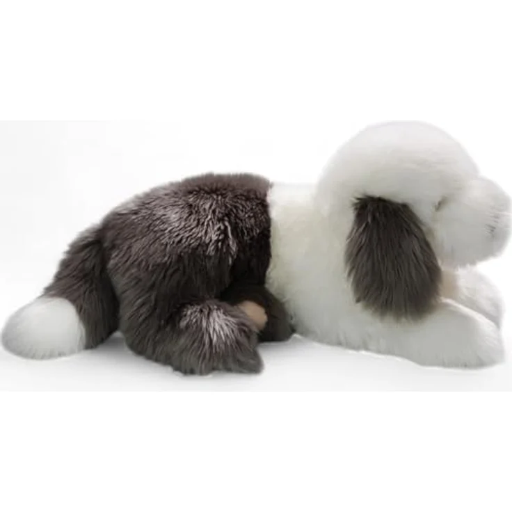 Carl Dick Bobtail, Altenglischer Schäferhund liegend, Plüschtier ca. 45cm, Hellgrau/Weiß – Bild 5