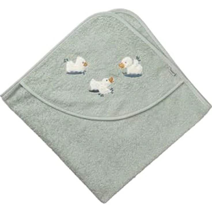 Kapuzen Badetuch aus uni Frottee 80 x 80 cm mit Applikation Ente Edda Lou, – Bild 1