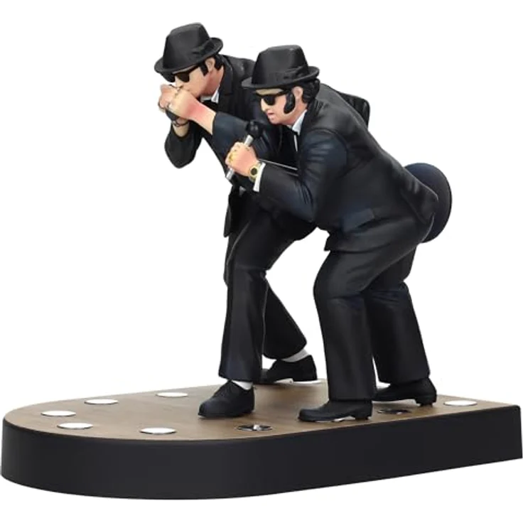 SD TOYS The Blues Brothers Figurenset Elwood & Jake Blues 2 Figuren aus Kunststoff, 16 cm groß, Szene aus dem Palace Hotel, beleuchtet von Scheinwerfern. – Bild 2