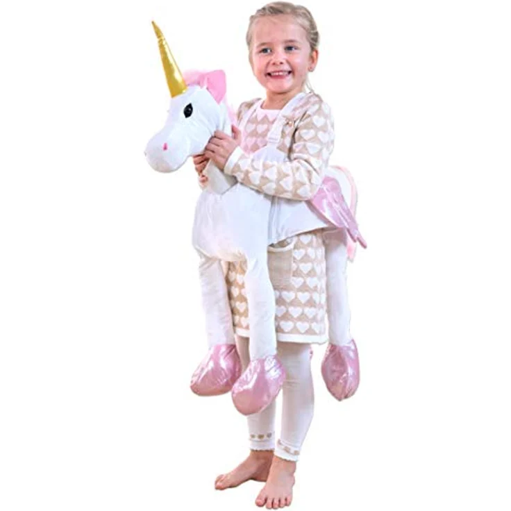 Betzold Einhorn Schlüpfkostüm für Kinder, weiches Plüschkostüm mit pinken Hufen und goldenem Horn, geeignet für 3-9 Jahre – Bild 3