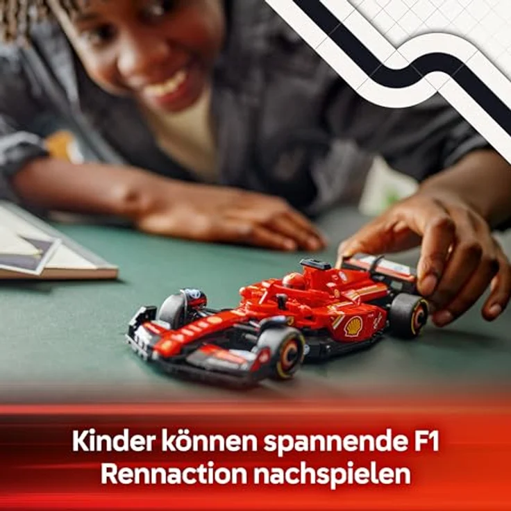LEGO Speed Champions Ferrari SF-24 F1 Rennauto, rotes Modellauto mit Fahrer Minifigur, Spielzeug für Jungen und Mädchen ab 10 Jahren, ideal als Vatertagsgeschenk 77242 – Bild 3