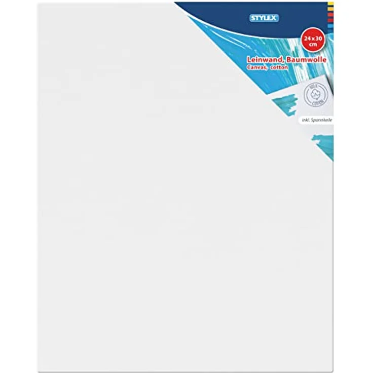 Stylex 28631-P6 - Keilrahmen 24 x 30 cm, 100 % Baumwolle, grundiert, rückseitig geheftet, 6 Stück – Bild 2