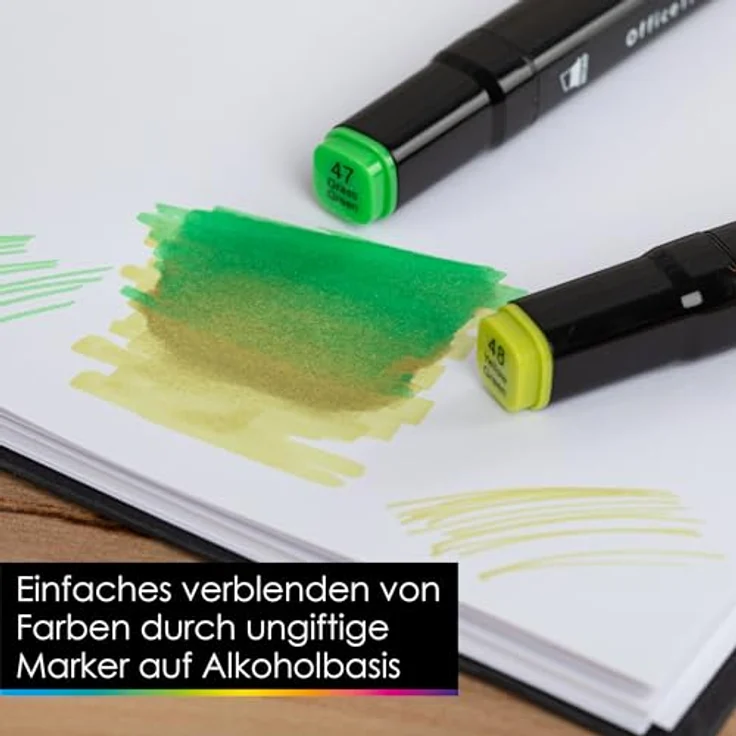 OfficeTree 24 Alkohol Marker - Weiche Farben - Twin Marker Set zum Zeichnen und Malen - Touch Marker Stifte auch als Manga Stifte – Bild 5