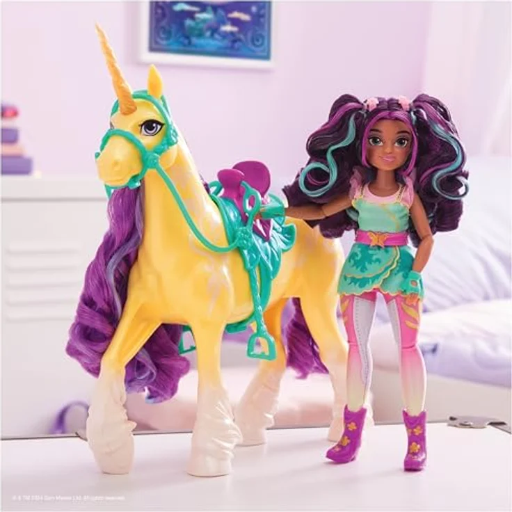 Spin Master Unicorn Academy Fashion Unicorn Leaf, Sammelfigur mit glitzerndem Horn und farbenfrohem Mähnen-Design, 27.9 cm – Bild 9
