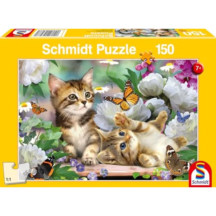 Schmidt Spiele 56468 Verspielte Katzenbabys, 150 Teile Kinderpuzzle, pädagogisch wertvoll für Kinder ab 7 Jahren, Puzzlemaße 43,2 × 29,1 cm – Bild 4