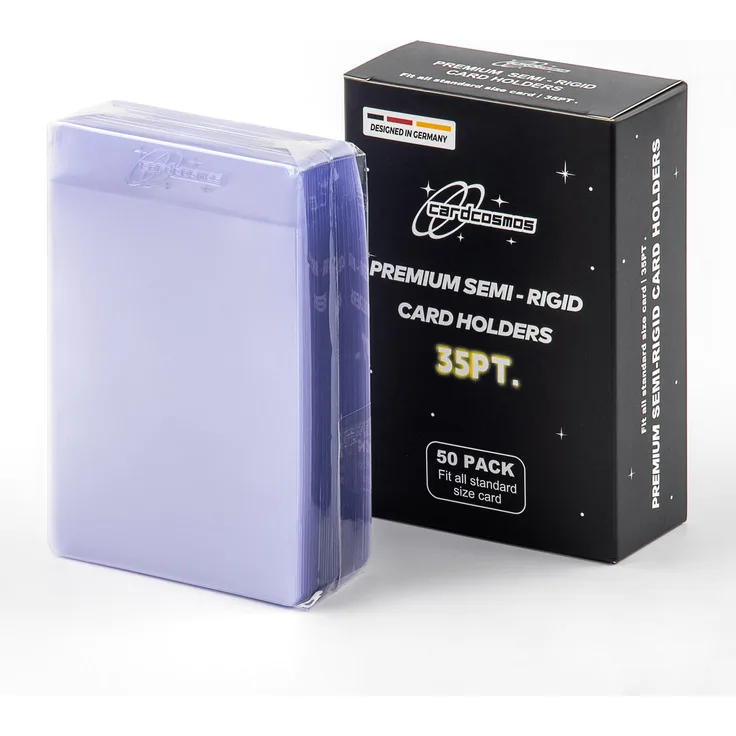 cardcosmos Semi-Rigid Card Holders 35PT, 50 Stück, ideal für Sammelkarten