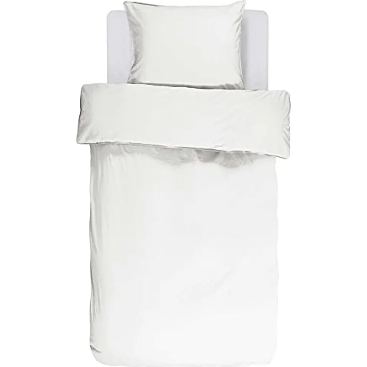 ESSENZA Bettwäsche Guy Weiß, 135x200 + 1x 80x80 cm, 100% Baumwollrenforce, Vintage-Waschung