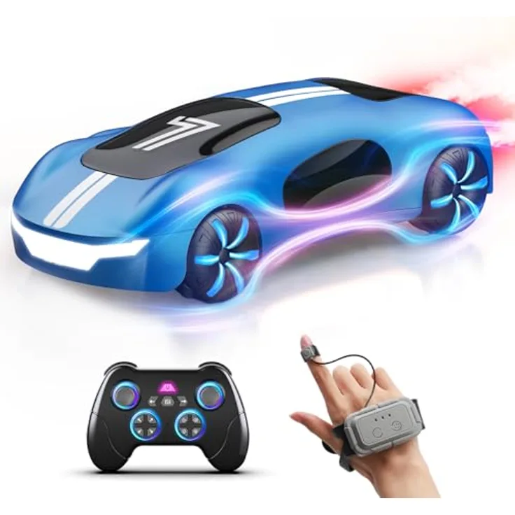 AEROQUEST Ferngesteuertes Stunt Auto mit Gestensensor, 2,4 GHz, Aufladbar, 360° Drifts und Lichteffekte, für Kinder ab 6 Jahren
