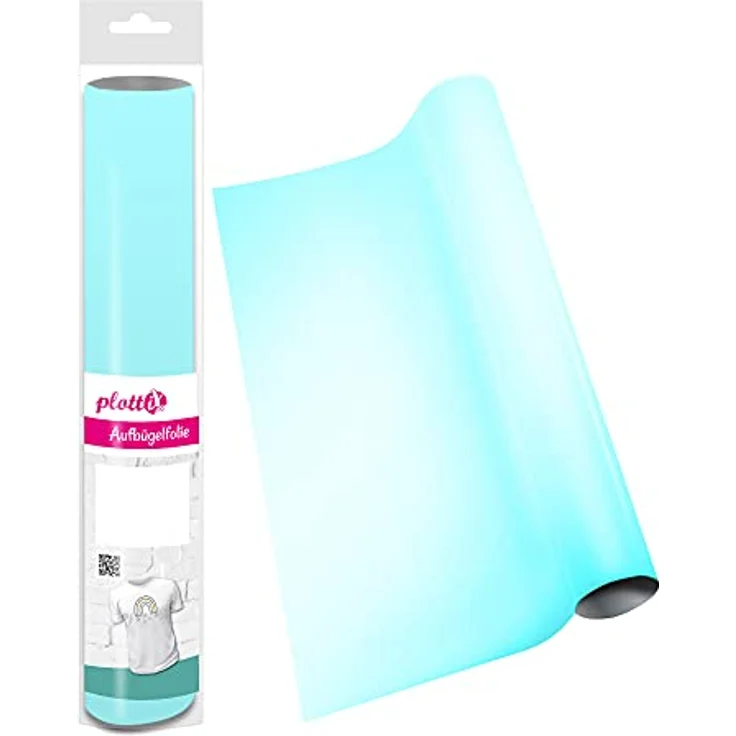 plottiX PremiumFlex Disco Aufbügelfolie weiß, Effekt-Folie 32,0 x 50,0 cm für Textilien unter Schwarzlicht – Bild 2