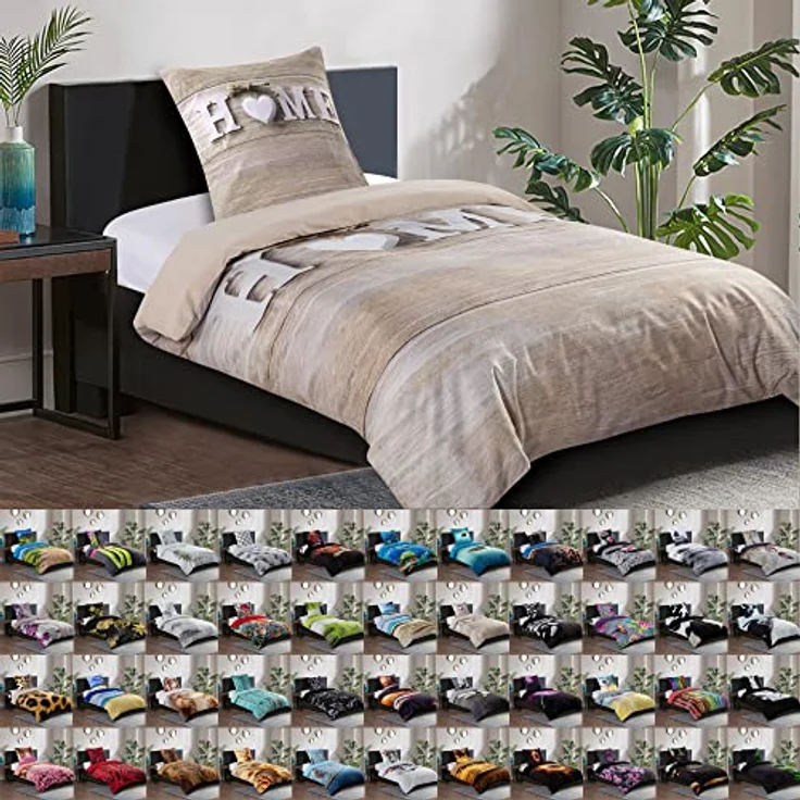 Sanilo® Bettwäsche 135x200 cm, 100% feinste Baumwolle, 2-teilig, Oeko-TEX Zertifiziert, Wendebettwäsche in schönen Designs (Blau, 2-teilig 135x200 cm) – Bild 1