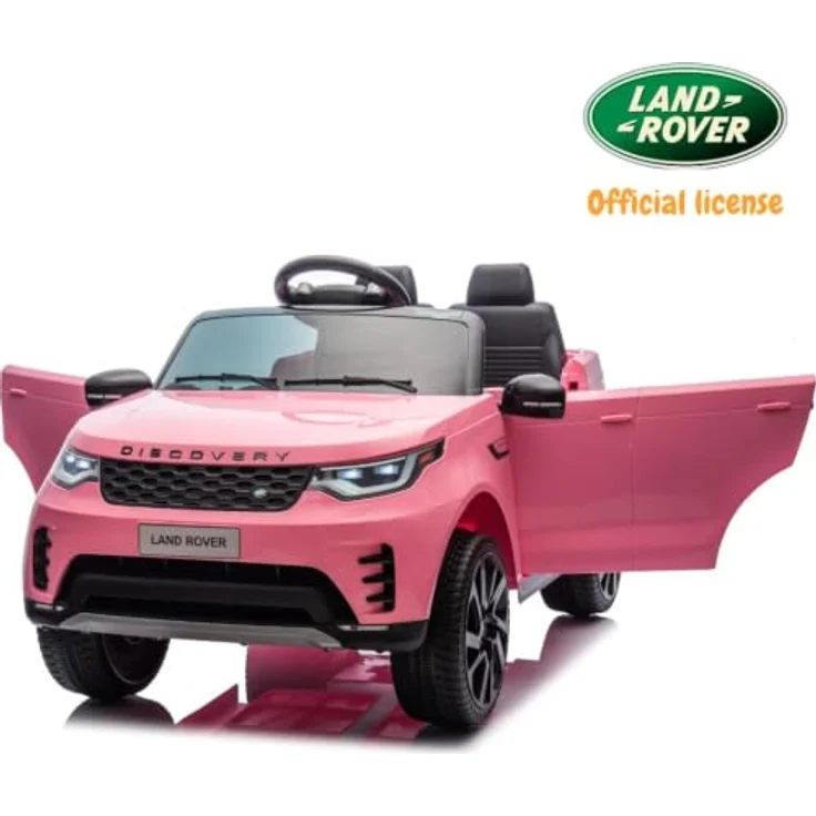 Land Rover Discovery Kinder Elektroauto 12V, mit Fernbedienung, für 1-6 Jahre, rosa, MP3-Player, LED-Scheinwerfer, Sicherheitsgurte – Bild 6