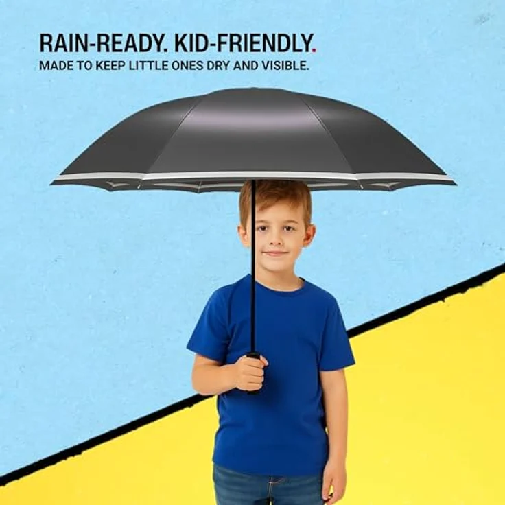 Knirps Rookie Manual Kinder Schultaschenschirm Regenschirm Taschen Kinderschirm Black – Bild 8