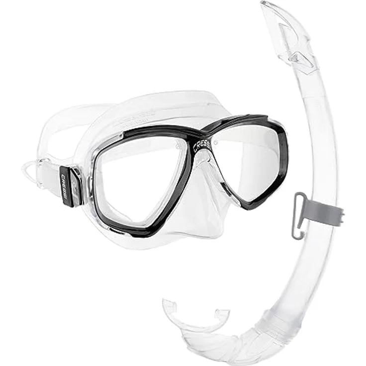 Cressi Perla & Mexico - Combo Set Tauchmaske und Schnorchel, Transparent/Schwarz, Einheitsgröße – Bild 1