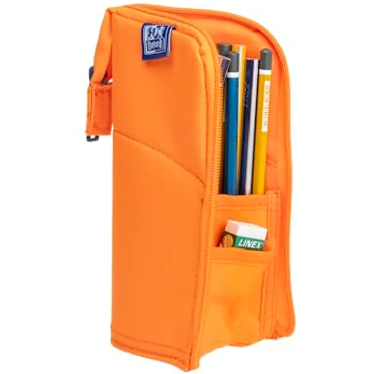 Oxford Federmäppchen Stand-Up Stiftehalter mit Reißverschluss, Stifte-Tasche, orange – Bild 4