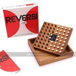 ROMBOL Wooden Reversi Game - White and Black Pieces - Sustainable Wood - Travel Board Game