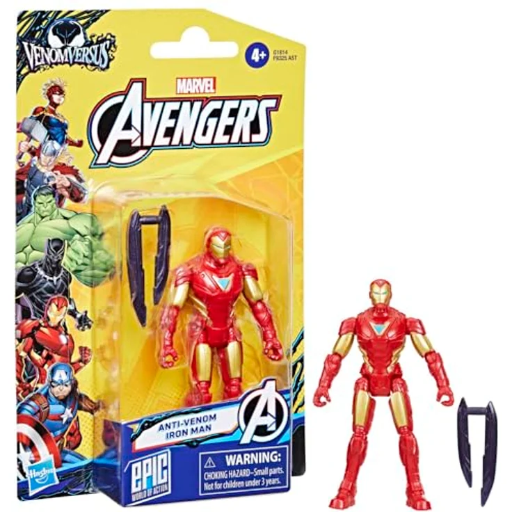 AVENGERS Marvel Avengers VenomVersus Anti-Venom Iron Man Figur, bewegliche Action-Figur mit 9 Bewegungspunkten, rot und gold – Bild 5