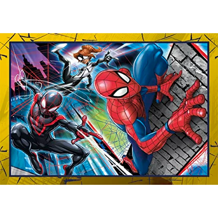 Clementoni Supercolor Puzzle 4 In 1 - Marvel Spiderman - Buntes Kinderpuzzle Mit Besonderer Leuchtkraft, 12,16,20,24 Teile Ab 3 Jahren – Bild 2