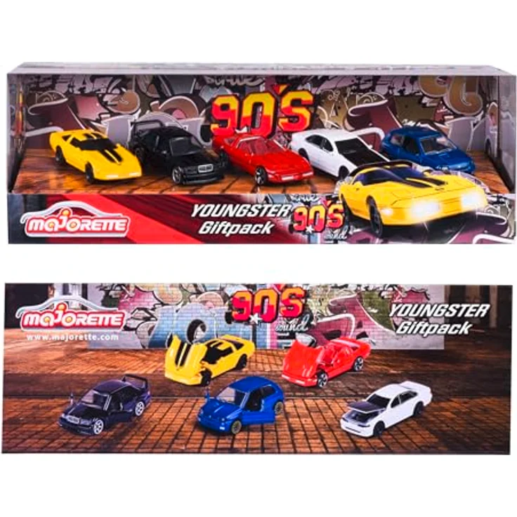 Majorette Youngster 5 Pieces Giftpack, Spielzeugauto-Set mit 5 detailgetreuen 90er Jahren Modellen, hochwertige Metallausführung, ideal für Kinder ab 3 Jahren – Bild 7