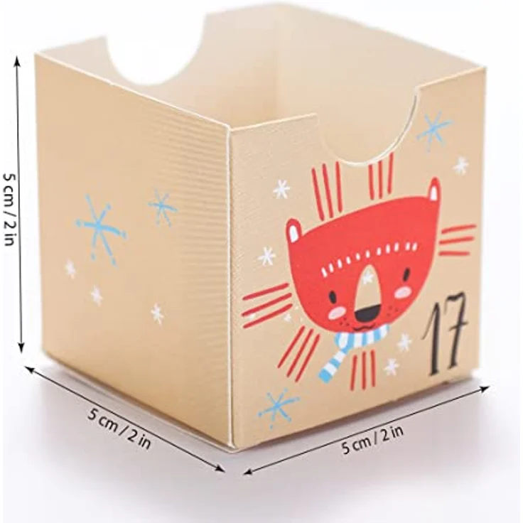 BRUBAKER Adventskalender zum Befüllen - Tierische Weihnachten Blau - 32,5 cm groß, DIY Weihnachtskalender mit 24 Türchen – Bild 4