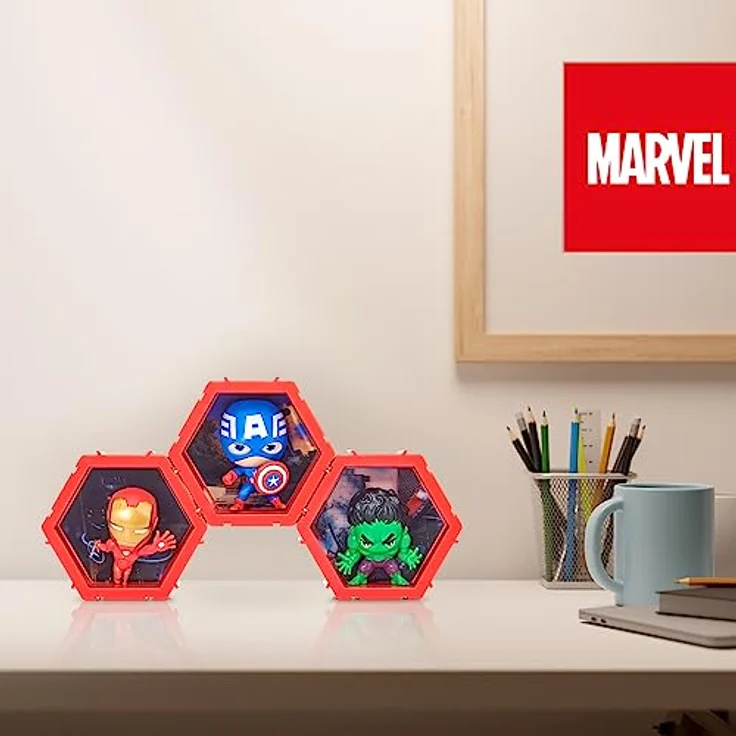 PODS 4D Marvel Captain America, Einzigartige, miteinander verbundene Sammelboble-Kopf-Figur, die aus ihrer Welt in Ihre, ausbricht, Wand oder Regalanzeige, Marvel Spielzeug & Geschenke, Serie 1 Nr. 4 – Bild 3