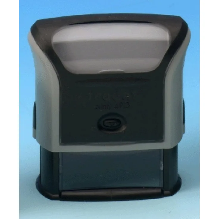 WEDO TRODAT PRINTY 4915 Stempel, 7-zeiliger Textstempel, selbstfärbend, hellgrau/schwarz