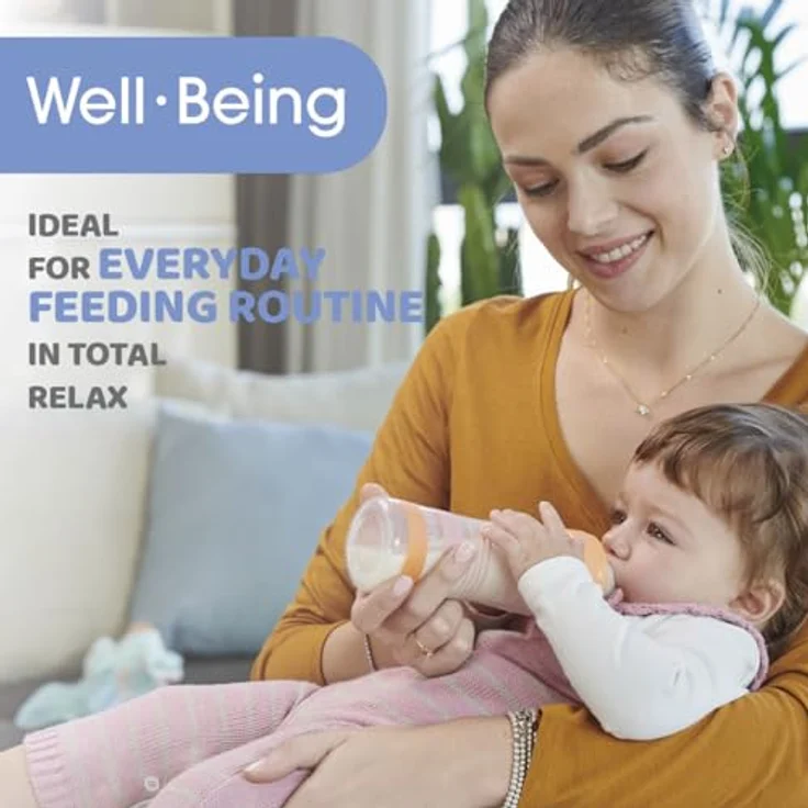 CHICCO BABYFLÄSCHCHEN WELL-BEING, 250ML, MITTLERER FLUSS, 2M+ SILIKON, GRÜN – Bild 6