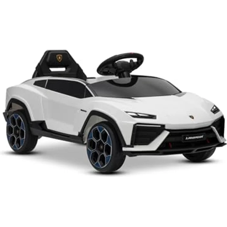 Beneo Elektrisches Ride-on-Auto Lamborghini Lanzador 12V, lizenziert, Hinterradantrieb, weiß, mit Lithiumbatterie, LED-Beleuchtung, breitem Sitz, 2,4-GHz-Fernbedienung, MP3-Player mit USB/AUX/Bluetooth – Bild 3