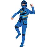 Disguise LEGO Ninjago Jay Kinderkostüm, offiziell lizenziert, detailreiches Design, bequeme Passform, Größe M 7 bis 8