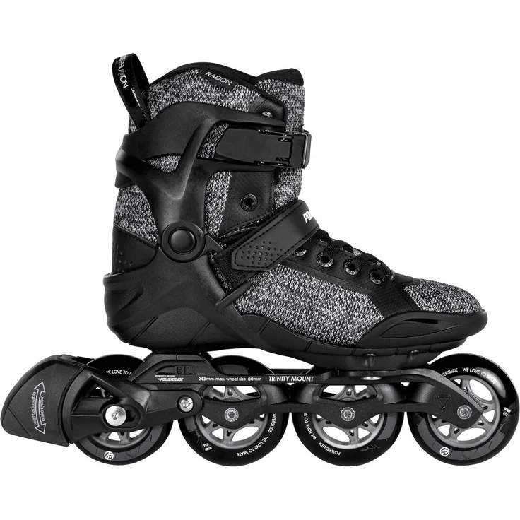 Powerslide Inlineskates Phuzion Radon Black White 80, Fitness-Inlineskates mit TRINITY-Schienen-System – Bild 1